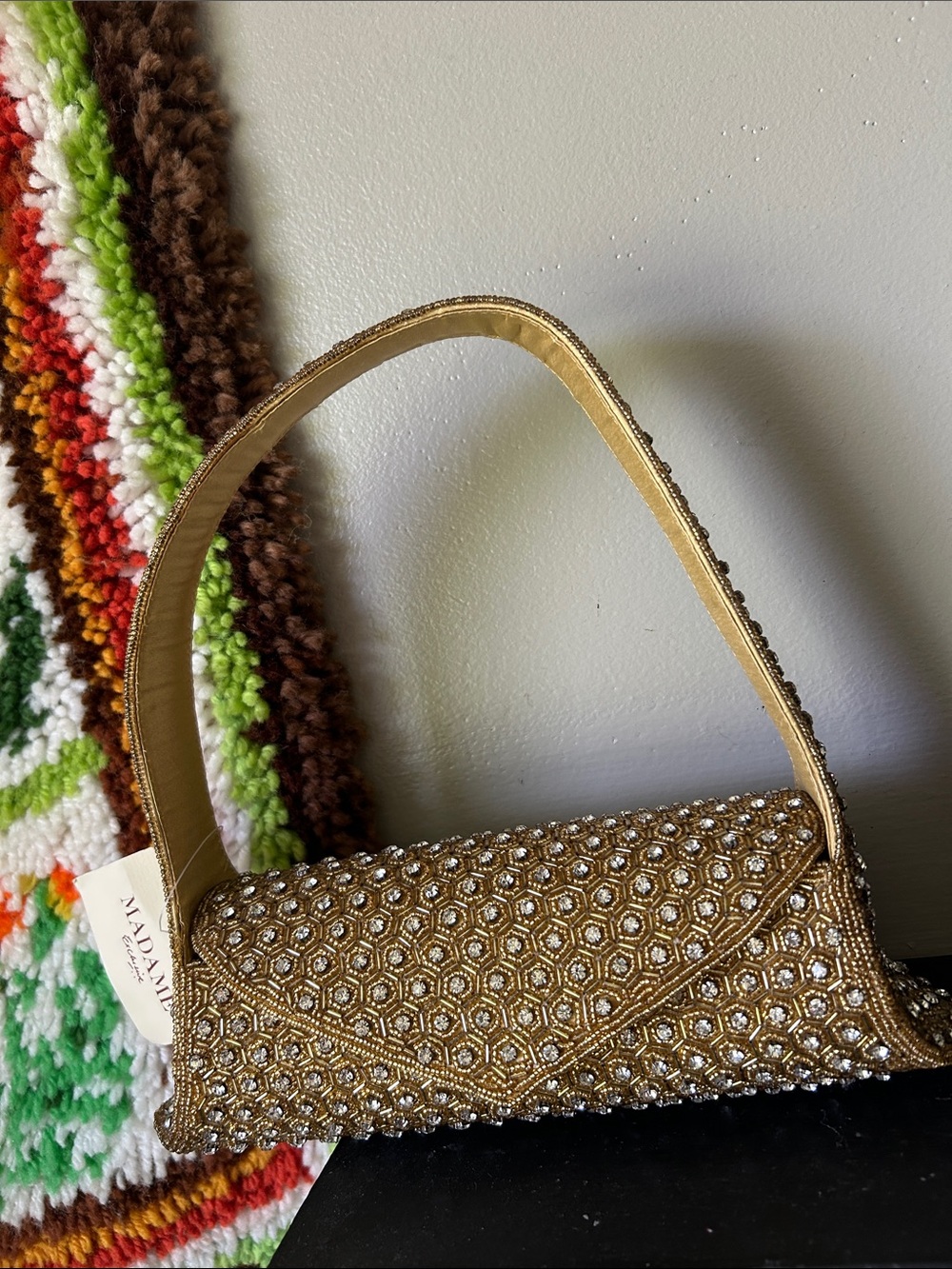 Madame exclusive gold and diamond hand purse